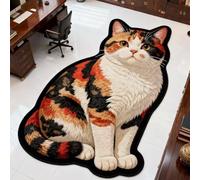 Alfombra 3D con formas irregulares gatos y perros divertida alfombra pelo corto con motivos mascotas amantes de los animales estética para el hogar entrada cuarto de baño cocina dormitorio y salón