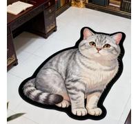 Alfombra 3D con formas irregulares gatos y perros divertida alfombra pelo corto con motivos mascotas amantes de los animales estética para el hogar entrada cuarto de baño cocina dormitorio y salón