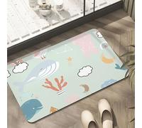 Alfombra 3d Cuarto infantil de dibujos animados en el océano Patrón de aprendizaje temprano Área de juegos para bebés Zona de juegos en la mesilla Decoración para el hogar Decoración navideña