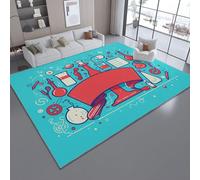 Alfombra 3D de Franela con Diseño Caricaturas científicos Elementos experimentales, Vistoso Super Suave Antideslizante, Decoración Elegante para Salón y Dormitorio 60 x 90 cm