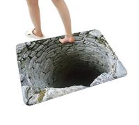 Alfombra 3D de ilusión óptica - Felpudo antideslizante absorbente con diseño de abismo ladrillos piedra, lavable a máquina - para entrada exterior, puerta de entrada, baño, dormitorio, balcón