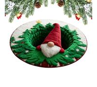 Alfombra 3D Ilusión óptica Navidad - Cachemira imitación, antideslizante decoración de la alfombra de Navidad | Festive efecto visual Gnome Holiday Round Entryway Alfombras para sala de estar interior