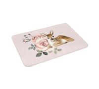 Alfombra 3D Little Deer With Vintage Roses Blush Non-slip Doormat Floor Mat Carpet Rug for Kitchen Entrance Home Bedroom Footpad Mats-50x80cm