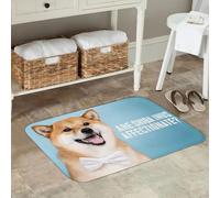 Alfombra 3D My Shiba Inu Rules Green Aninals Dog Diamond Plaid 3 Felpudos Antideslizantes Felpudo de Suelo para Entrada a la Cocina Tapisas para los pies de la casa Decoraciones navideñas