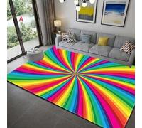 Alfombra 3D Rayas Geométricas Abstractas para Niños Alfombra Game Rug De Pelo Corto Alfombra De Habitación De Niño Alfombra De La Sala De Estar Salón Cocina Pasillo Rug 80 X 120 Cm /4509457080080