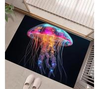 Alfombra 60 X 90 Cm Con Base Antideslizante,Pelo Corto Multiusos Dibujos Tecnología Del Futuro Lavable Felpudo Entrada Casa, Medusas Bioluminiscentes Atrapapolvo Felpudo Para Puertas Y Pasillos