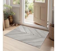 Alfombra 60 x 90 cm Salon Pelo Corto Estampado Minimalista Patrón De Espiga Panel De Madera, Gris Alfombra Dormitorio Tapete Antideslizantes Lavables, Alfombras para Habitación Escalera Comedor Cocina