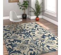 Alfombra 60x120 de área Alfombrilla Lavable para la Entrada Tapete Antideslizantes Azules Blancas Florales Vine Felpuda Interior Suelo Dormitorio Cocina Baño Chinoiserie