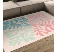 Alfombra 60x120 de área Henri Matisse para salón Dormitorio Alfombrilla Moderna Rosa Menta Hoja Lavable a máquina Tapete Grandes Modernas Blanda Suelo Fino con Respaldo el