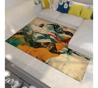 Alfombra 60x90 Lavable Alfombrilla para salón Tapete Abstracta Moderna y Colorida Suave Dormitorio Arte contemporáneo Interior Resistente a Manchas no muda Antideslizante Fina del