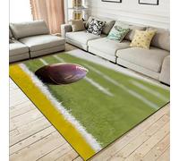 Alfombra 60x90cm BalóN De Rugby Alfombra 3D de Pelo Corto Deportes Moqueta Suave y Mullida Lavable Lavadora Adecuado para Entradas Pasillos y Puertas de Entrada a-82