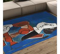 Alfombra 80x150 de área Retrato Abstracto Pintura Femenina Estilo cubista Alfombrilla salón Tapete Azules Antideslizantes Interiores Pinturas Famosas Estampado moqueta para la del