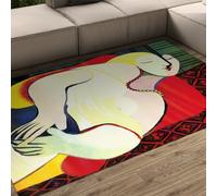Alfombra 90x150 Moderno de área Alfombrilla salón Tapete Lavables reclinable para Mujer Grandes y Suaves Finas Estampadas Suelo Interior Esterilla Color sin Deslizante la del en