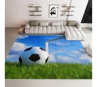 Alfombra 90x150cm BalóN De FúTbol Alfombra 3D de Pelo Corto Deportes Moqueta Suave y Mullida Lavable Lavadora Adecuado para Dormitorios Pasillos y Comedores a-1483