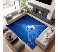 Alfombra 90x150cm BalóN de FúTbol Alfombra 3D de Pelo Corto NiñOs y NiñAs Moqueta Suave y Mullida Lavable Lavadora Adecuado para Dormitorios Pasillos y Comedores b-2815