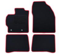 Alfombra A Medida Toyota Prius (2009-2016) 5Pz Ribete Rojo