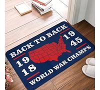 Alfombra absorbente para interiores, decoración retro, campeones de la Guerra Mundial, decoración de puerta de dormitorio, alfombrilla de baño antideslizante, ducha ultrafina, 65 x 90 cm