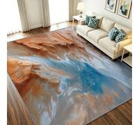 Alfombra abstracta de 80 x 150 cm, lavable, antideslizante, alfombra pequeña, dunas de arena, ríos, montañas, resistente a las manchas, para dormitorio, cocina, pasillo