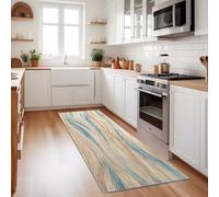 Alfombra abstracta de madera con ondas y curvas para sala de estar, color beige, resistente a pelo bajo, alfombra grande con respaldo antideslizante para dormitorio, comedor, oficina en casa