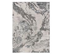 Alfombra abstracta efecto mármol con relieve en gris agata, 140x200 cm - atticgo