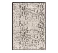 Alfombra abstracta en blanco y negro retro, 133x190 cm - atticgo