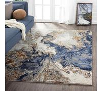 Alfombra Abstracta Marble Swirl Streak of Water,Alfombra Azul Colección Smoke Gray Alfombra De Diseño Moderno Para Sala De Estar,Dormitorio, Estudio, Sofá, Alfombras De Cabecera (Colour 2,100x150cm)