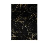 Alfombra abstracta negro / oro gold, 140x200 cm - atticgo