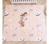 Alfombra Acolchada Plegable 150x180x1cm - Gimnasio y Juegos para Bebe - Manta Impermeable Reversible