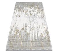 Alfombra acrílica VALS 8376 Geométrico espacial 3D gris / verde 240x340 cm