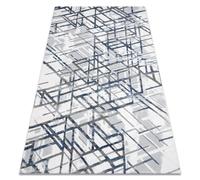 Alfombra acrílica VALS 8381 Líneas espacial 3D azul 80x300 cm