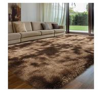 Alfombra afelpada de 9 x 12 pies, alfombra suave y esponjosa para dormitorio y sala de estar, acogedora alfombra lanuda para el suelo, decoración esencial del hogar, color marrón topo moderno