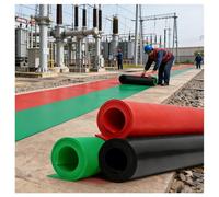 Alfombra Aislante Eléctrica De Caucho De Alta Tensión, Alfombra De Seguridad Aislante Recortable, Flexible Antichoque Eléctrico(Rosso,4mm-1.5x1m/4.9x3.3ft)