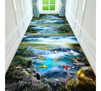 Alfombra Alargada Y Fina con Motivos Paisajísticos En 3D para Pasillos Largos, Alfombra, Revestimiento De Suelo Suave Y Absorbente para La Entrada, para Espacios Estrechos(Pattern G,100cmx100cm)