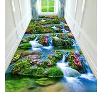 Alfombra Alargada Y Fina con Motivos Paisajísticos En 3D para Pasillos Largos, Alfombra, Revestimiento De Suelo Suave Y Absorbente para La Entrada, para Espacios Estrechos(Pattern A,120cmx400cm)