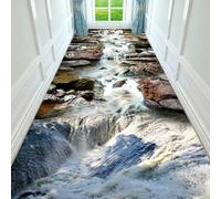 Alfombra Alargada Y Fina con Motivos Paisajísticos En 3D para Pasillos Largos, Alfombra, Revestimiento De Suelo Suave Y Absorbente para La Entrada, para Espacios Estrechos(Pattern D,80cmx200cm)