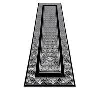 Alfombra alfombra de pasillo GLOSS moderno 6776 85 elegante marco griego negro / marfil 70x300 cm