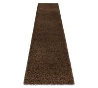 Alfombra alfombra de pasillo SOFFI shaggy 5cm botella marrón - para la cocina entrada pasillo 60x250 cm