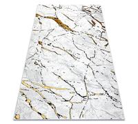 Alfombra ALLURE 1963 Mármol - Estructural elegante glamurosa blanco / oro 180x270 cm