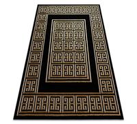 Alfombra ALLURE 1968 Chave grega marco - Estructural elegante glamurosa negro / oro 180x270 cm