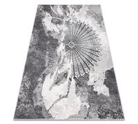 Alfombra ALLURE 5715 Abstracción - Estructural elegante glamurosa gris claro / blanca 280x370 cm