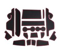 Alfombra Antideslizante Accesorios Interior Coche Almohadilla con Ranura para Puerta Antideslizante para Ford para Ranger T9 2023 2024 2025(Rojo)