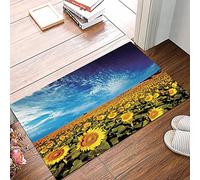 Alfombra Antideslizante Alfombra,Decoración del paisaje, campo de jardín de girasol de foto de exposición,Espuma de Memoria Piso Baño Alfombra Absorber Alfombra de baño Suave Alfombra de baño 50x80 cm