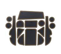 Alfombra Antideslizante Alfombrilla Antideslizante para Consola Central Coche Posavasos Ranura para Puerta 15 Piezas para RAV4 2013 2014 2015-2018(Yellow)