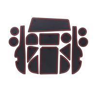 Alfombra Antideslizante Alfombrilla Antideslizante para Consola Central Coche Posavasos Ranura para Puerta 15 Piezas para RAV4 2013 2014 2015-2018(Rojo)
