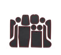 Alfombra Antideslizante Alfombrilla Antideslizante para Ranura Puerta Coche Cajas Almacenamiento Tazas Agua 12 Uds para Hyundai para IONIQ 5(Rojo)