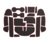 Alfombra Antideslizante Alfombrilla Antideslizante Ranura Puerta Coche Cajas Almacenamiento Vasos Agua 20 Piezas para Nissan para Navara NP300 D23 2015-2019(Rojo)