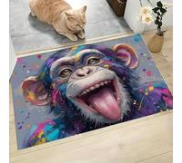 Alfombra Antideslizante Animales interesantes - Alfombras Mono con la Lengua Fuera Lavable de Pelo Corto, Suave y Duradera - Ideal como Caminero Decorativo y Alfombra Moderna para el Hogar