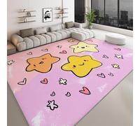 Alfombra Antideslizante Cielo Estrellado Con Estrellas Y Corazones, Tapete Rectangular 80 x 150 cm para Sala de Estar Dormitorio Habitación Infantil Comedor y Decoración del Hogar Dibujos Animados