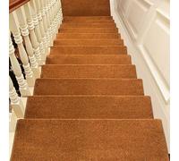 Alfombra antideslizante con diseño de punta redondeada, 15 alfombras de interior autoadhesivas, lavables y extraíbles para peldaños de madera (10.2 x 35.4 pulgadas), mejora la seguridad y la elegancia