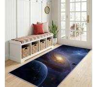 Alfombra antideslizante de ciencia ficción, diseño de cielo estrellado, 80 x 200 cm, lavable, espacio exterior, universo, galaxia, planeta, pasillo, alfombra de pasillo para pasillo, dormitorio, salón